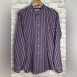Thomas Pink Striped Long Sleeve Button Up  Shirt Size L - M403